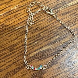 🎈🎈5/15🎈🎈Elegant Gold Chain Bracelet with Red and Blue Accents